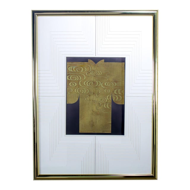 Late 20th Century Art Deco Revival Kinder Harris Large Scale Art Titled “Deco Kimono Ii” Signed Tim Vance For Sale