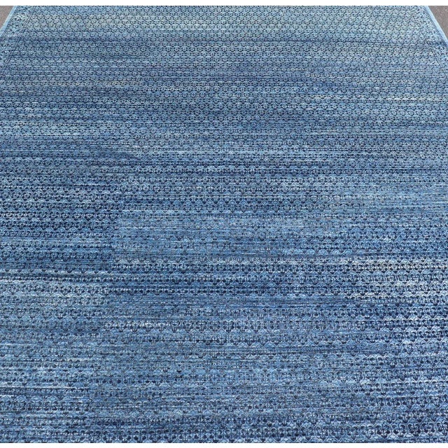 Mamluk Rug With Ottoman Design in Navy Blue by Keivan Woven Arts 8'11 X 11'8 For Sale - Image 4 of 12
