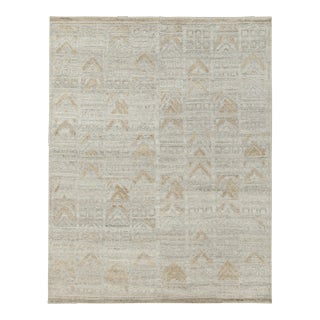 2010s Rug & Kilim’s Scandinavian Style Outdoor Rug in Gray & Beige Geometric Pattern For Sale