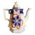 Antique Gaudy Welsh Crescent Pinwheel Flow Blue Teapot With Lid, Circa 1840s For Sale