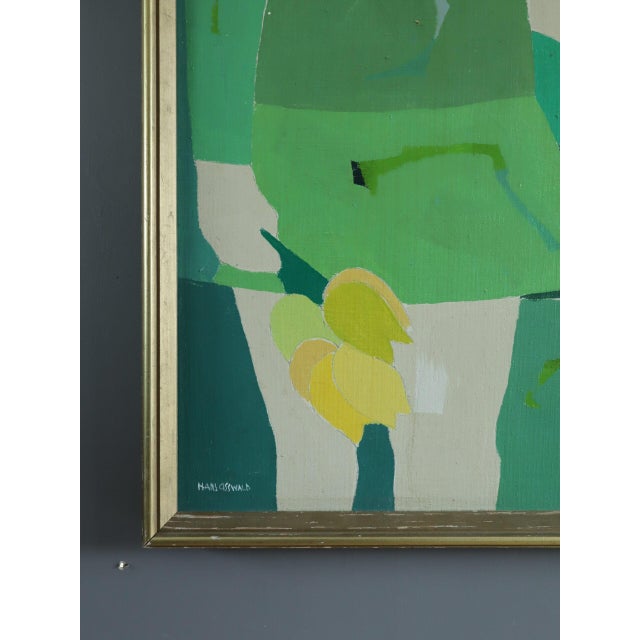 Mid 20th Century Mid-Century Modern 'Between Us' Abstract Figurative Oil Painting by Swedish Painter Hans Osswald (1919-1983), Framed For Sale - Image 5 of 12