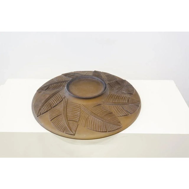 Large Vintage Glass Leaf Dish For Sale - Image 4 of 6