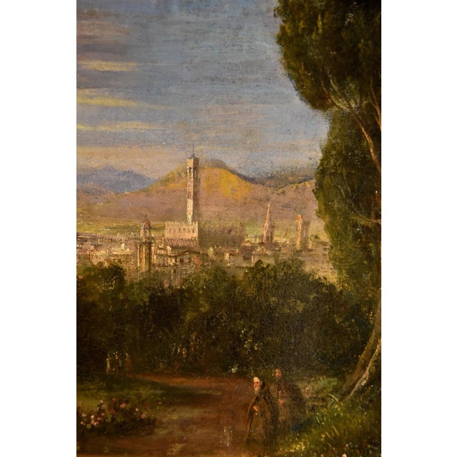 Tuscan School Artist, Landscape View of Florence, 1790, Oil on Canvas, Framed For Sale - Image 8 of 12