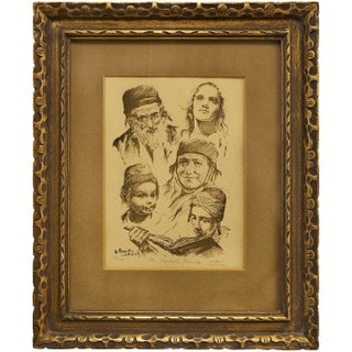 Arthur Bar-on, The Yemenite Family, Multi Generational Israeli Family Portrait For Sale
