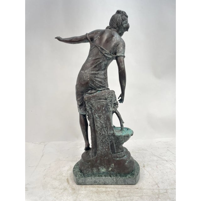 Art Nouveau Figure, 1920s, Bronze with Marble Base For Sale - Image 6 of 12