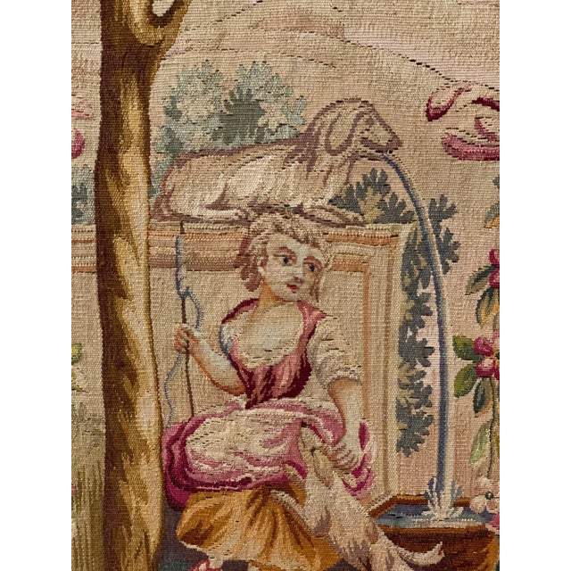 Wood 19th Century Louis XV Regency Gilded Screen and Fire Screen with Tapestries - A Pair For Sale - Image 7 of 11