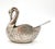 Set of Four Silver -Plated Swan Salt Cellars With Glass Inserts and Spoons — Vintage Tableware, Hollywood Regency Style For Sale - Image 9 of 13