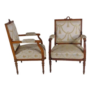 Pair of Louis XVI Style Armchairs For Sale