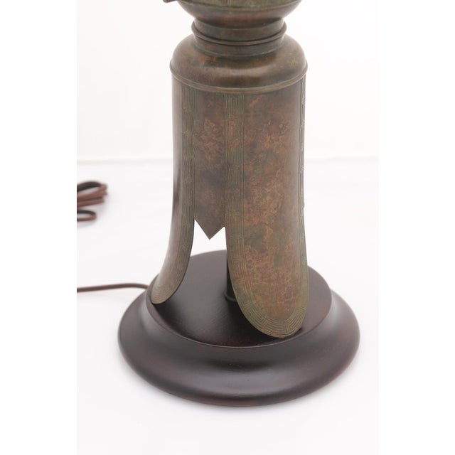 Modern Striking Pair of Patinated Bronze Table Lamps by Marbro Lamp Co. - 1950s For Sale - Image 3 of 12