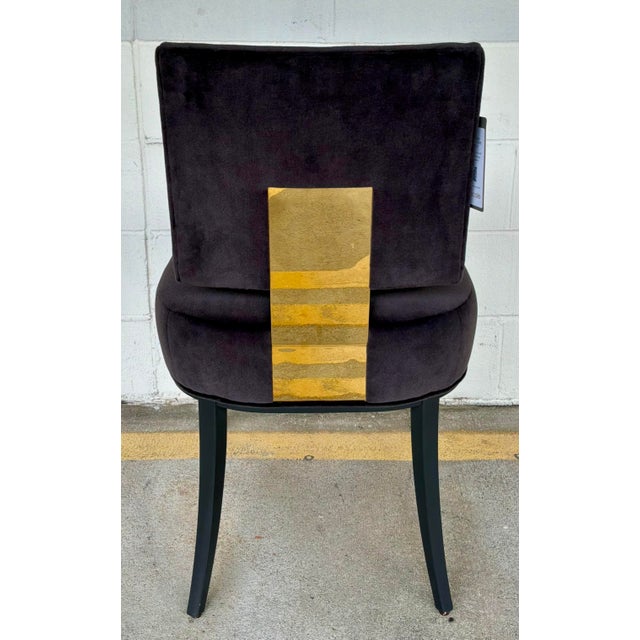 Caracole Caracole Modern Dark Gray Faux Seal Skin Reserved Seating Dining Chair/Desk Chair For Sale - Image 4 of 7