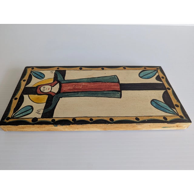 Mexican Rare Vintage Naive Folk Art Retablo Hand Painted by Cordy Sandoval For Sale - Image 3 of 6