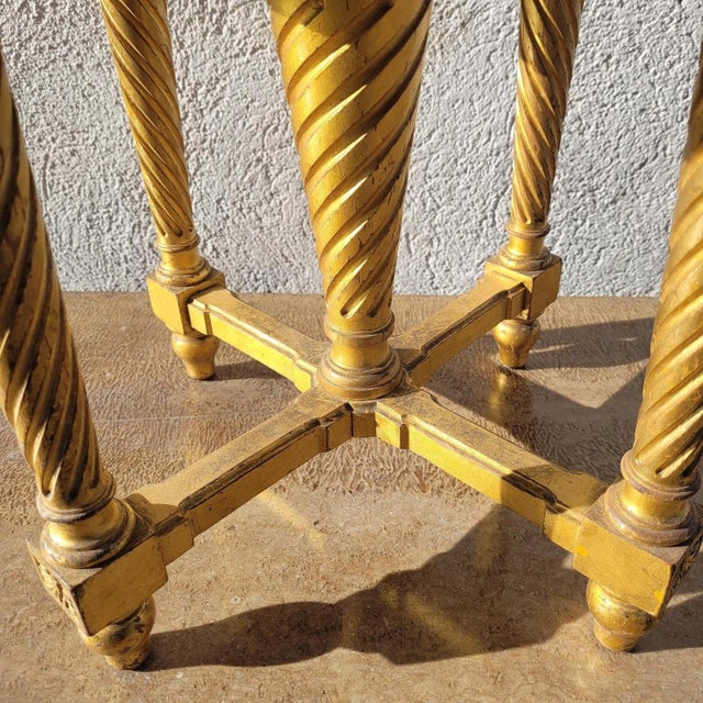 Swivel Piano Stool in Gilded Wood, 1800s For Sale - Image 6 of 15