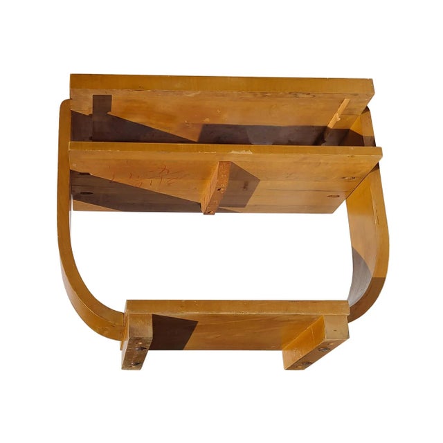1930s Gilbert Rohde for Brown Saltman Art Deco U-Shape Occasional End Table W/Original Finish, Attributed For Sale In Detroit - Image 6 of 11