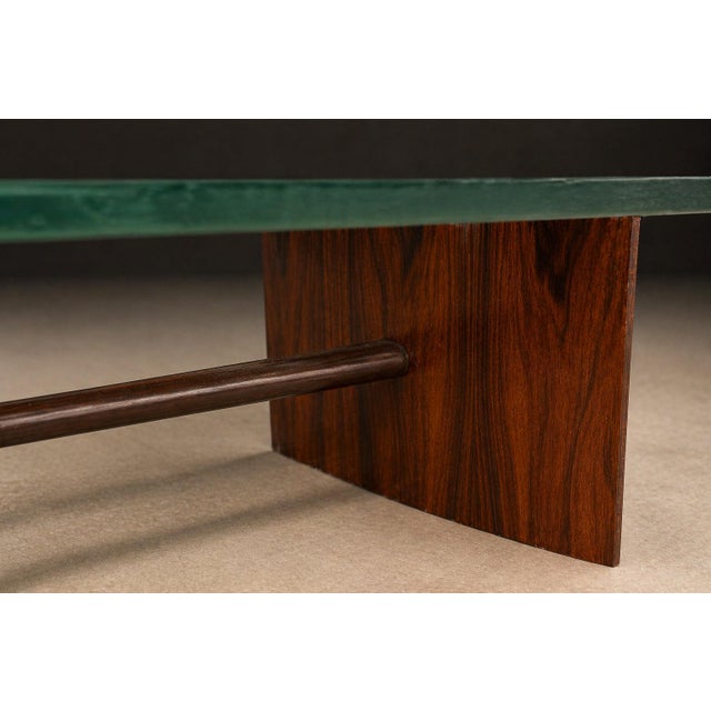 Wood Joaquim Tenreiro Rosewood & Crystal Coffee Table — Organic Form, Brazil, 1960s For Sale - Image 7 of 18