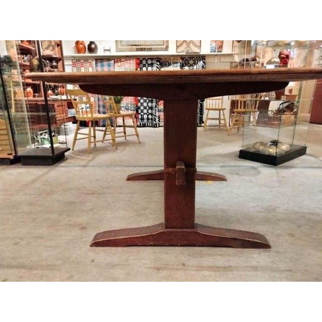 19thc Trestle Table in Original Surface For Sale - Image 4 of 5