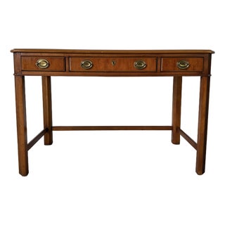 Vintage Drexel Traditional Writing Desk With Brass Handles For Sale