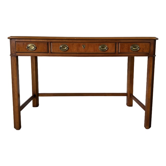 Vintage Drexel Traditional Writing Desk With Brass Handles For Sale