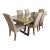 Bernhardt Henley Dining Table 84" + 6 Upholstered McCreary Chairs For Sale