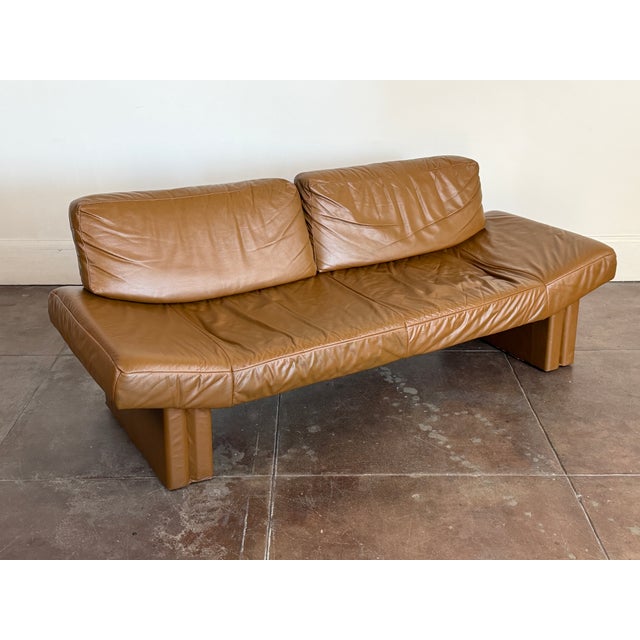 1980s Vintage 1980's Italian Leather Postmodern Sofa For Sale - Image 5 of 9