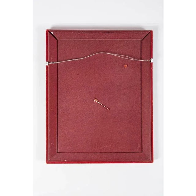 Mid 20th Century 1950s French Hand-Stitched Red Leather Frame For Sale - Image 5 of 9