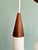 Scandinavian Chandelier in Teak and White Satin Glass, 1960s For Sale - Image 6 of 14