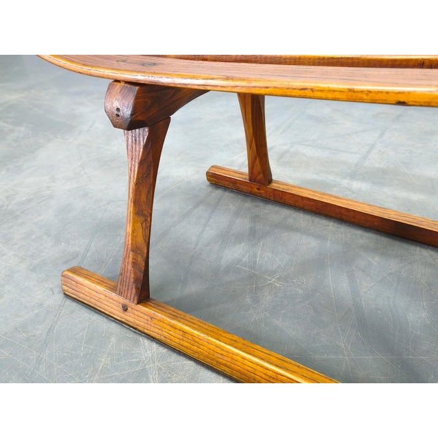 Czech Art Deco Oak Sled, 1930s For Sale - Image 13 of 15