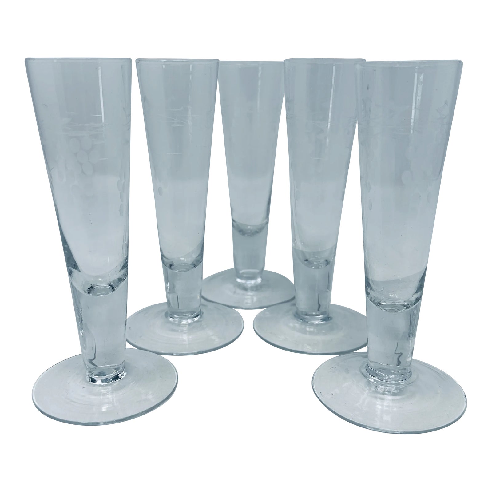 Vintage Cordial Glasses Etched With Grapes a Set of 5 Chairish
