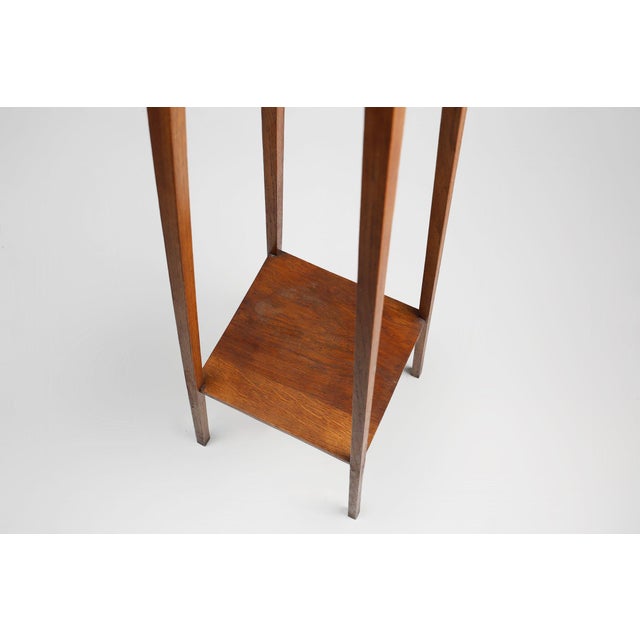 French Art Deco Pedestal Console in Oak, 1920s For Sale - Image 10 of 12