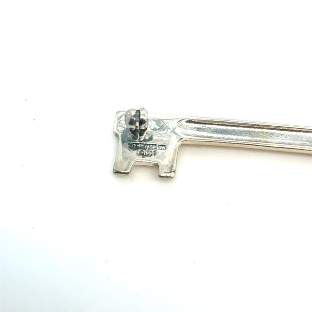1990s Tiffany & Co Estate Key Brooch Pin Sterling Silver For Sale - Image 4 of 7