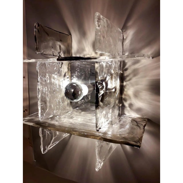 Italian 1960s Square Sconces by Carlo Nason for Mazzega For Sale - Image 3 of 12