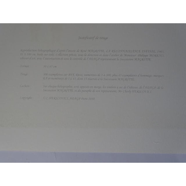 After René Magritte, Infinite Recognition, Lithograph For Sale - Image 6 of 8