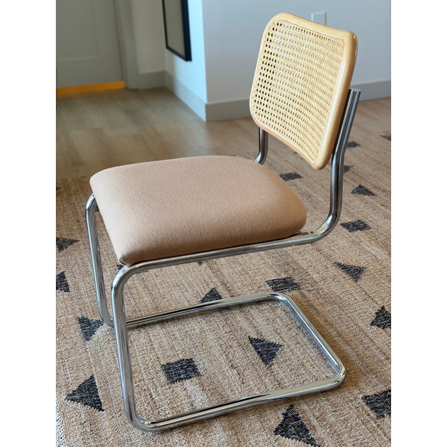 Wood Cesca™ Upholstered Side Chairs by Marcel Breuer for Knoll Studio, Set of 4 For Sale - Image 7 of 16