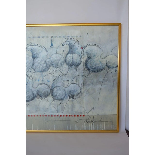 Acrylic and Crayon on Canvas by Bernardo Nieves For Sale - Image 4 of 6
