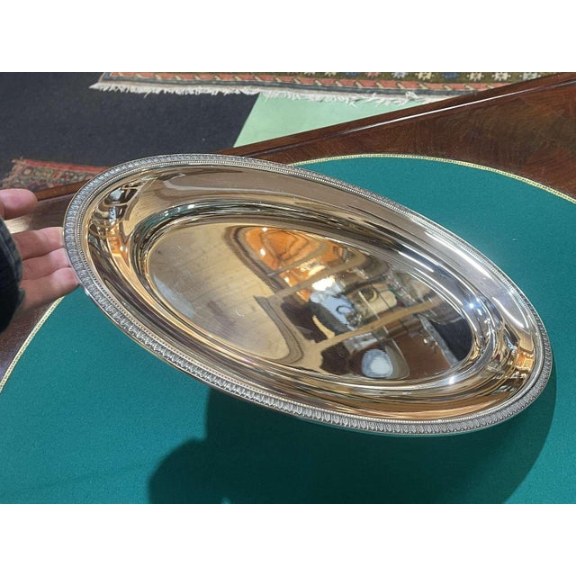 Oval Silver-Plated Malmaison Tray from Christofle For Sale - Image 4 of 10