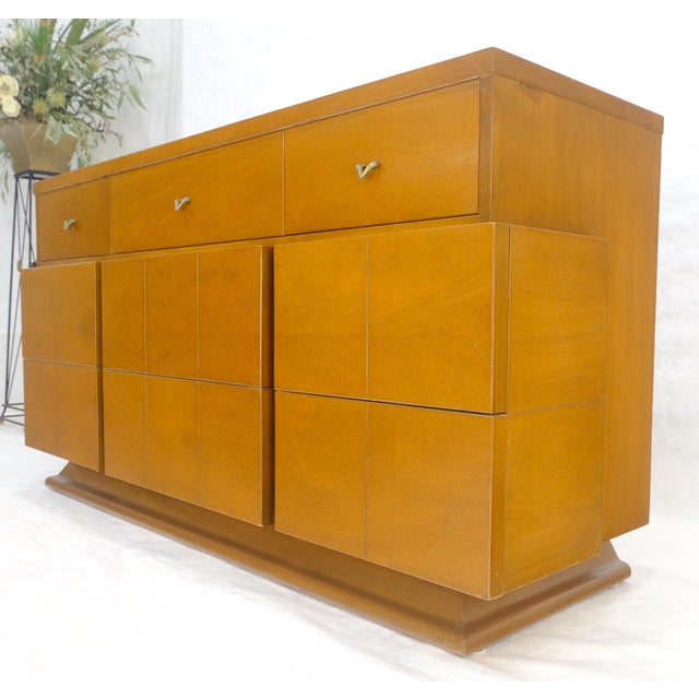 American Mid Century Modern Light Birch 9 Drawers 63” Long Dresser MINT For Sale - Image 13 of 14