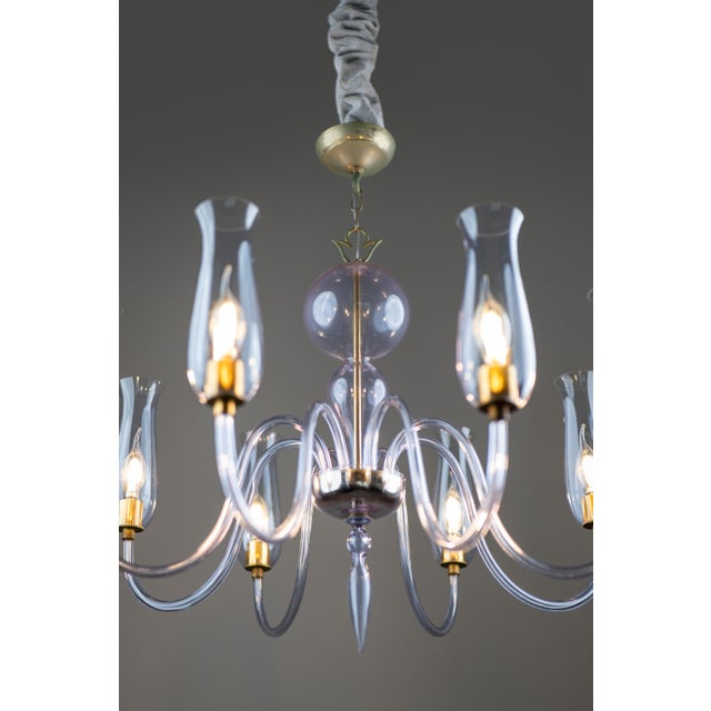 Art Deco Murano Glass Chandelier by Flavio Poli for Seguso Vetri Darte, 1950s For Sale - Image 11 of 14