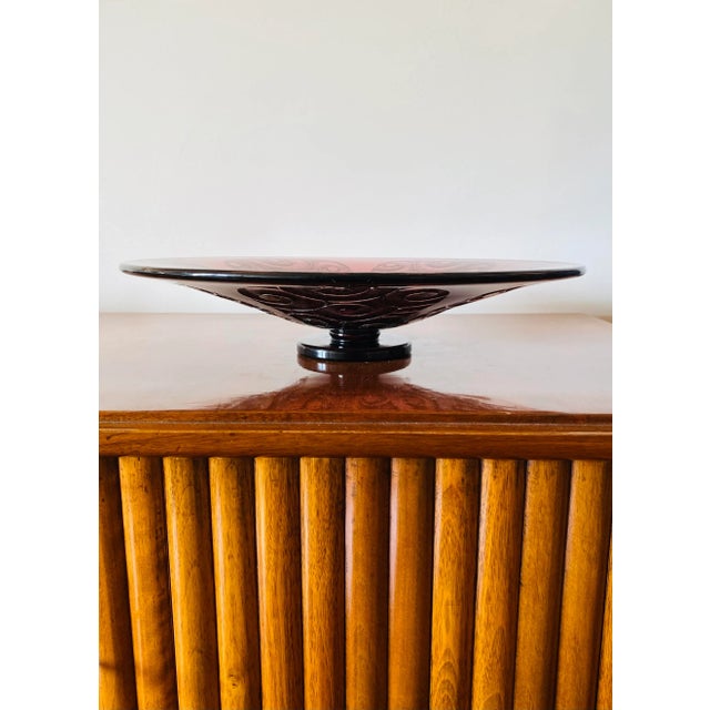Art Deco Charles Schneider, Important Art Deco Violet Glass Centerpiece, Le Verre Francais, France 1930s For Sale - Image 3 of 13