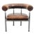 1960s Mid Century Danish Modern Lounge Chair Brown Leather Round Back Steel Cobra Seat For Sale