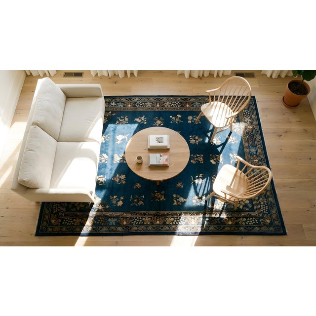 A Antique Chinese Rug Distinguished Piece Cultural Sophistication of Early Qing For Sale - Image 14 of 15