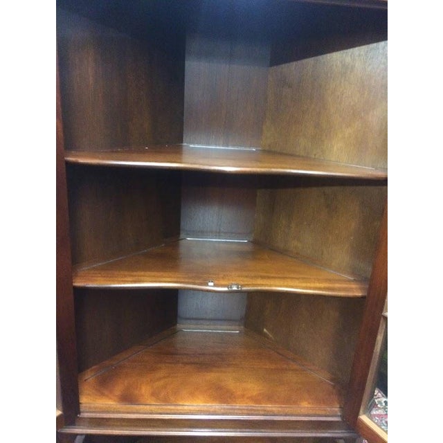 Brown Craftique Corner Cabinet, Corner Cupboard For Sale - Image 8 of 10
