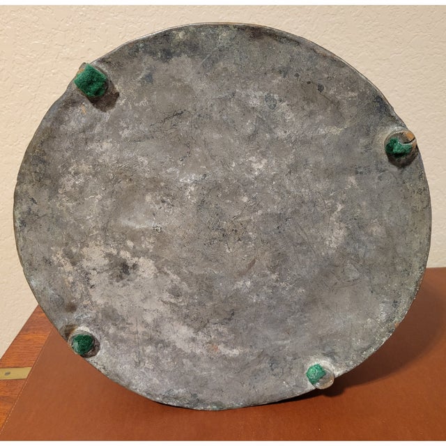 Indian Antique Round Hand Embossed South Asia Strong Box For Sale - Image 3 of 9