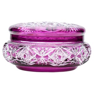 Baccarat Candy Jar in Violet Purple Crystal, 1940 For Sale
