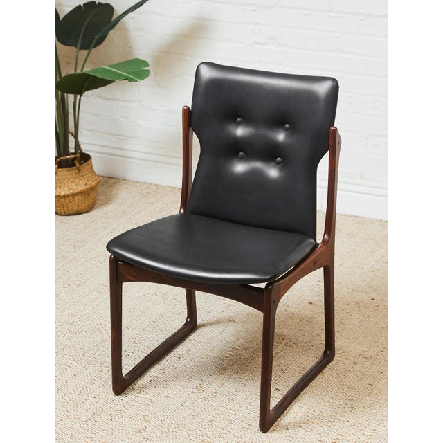 Mid-Century Modern Rare Set of Danish Vamdrup Stolefabrik Rosewood Dining Chairs Vendor Vintage For Sale - Image 3 of 9