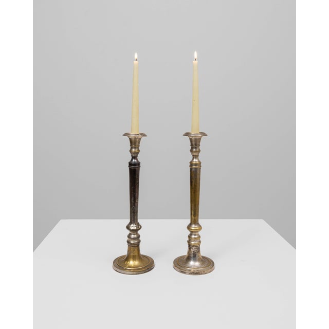 20th Century French Brass Candlesticks - A Pair For Sale - Image 17 of 18