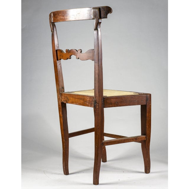 Vintage Wooden & Straw Chair For Sale - Image 3 of 6