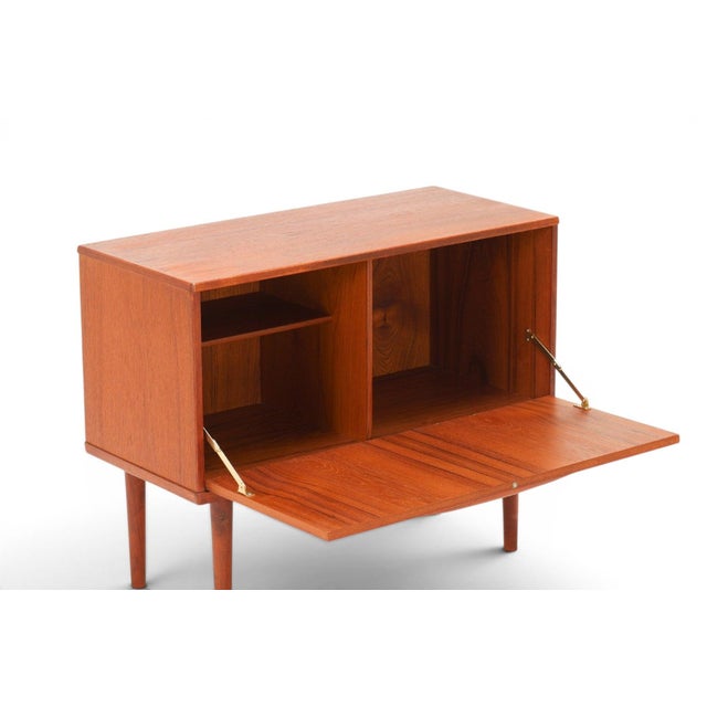 Mid-Century Modern Mid 20th Century Small Drop Front Cabinet in Teak by Lyby Møbler, Attributed For Sale - Image 3 of 3