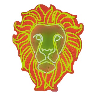 Large Vintage English Neon Wall Light, 2017 For Sale