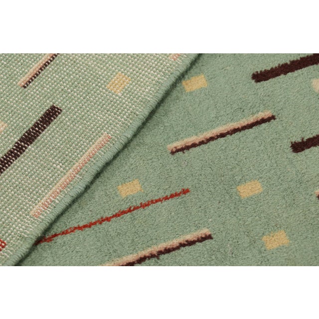 Celadon Vintage Zeki Müren Rug in Celadon With Geometric Patterns, From Rug & Kilim For Sale - Image 8 of 8