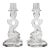 Cambridge Dolphin Fish Clear Glass Candlesticks For Sale
