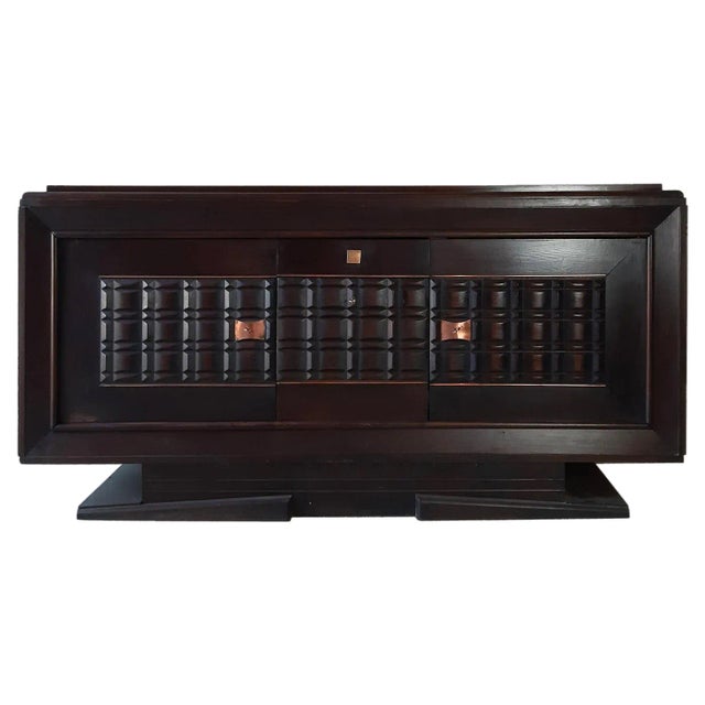Sideboard attributed to Charles Dudouyt in Dark Oak, 1940s For Sale